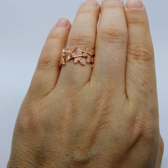 New Rose Gold or Silver Butterfly Ring You Pick - Picture 3 of 8